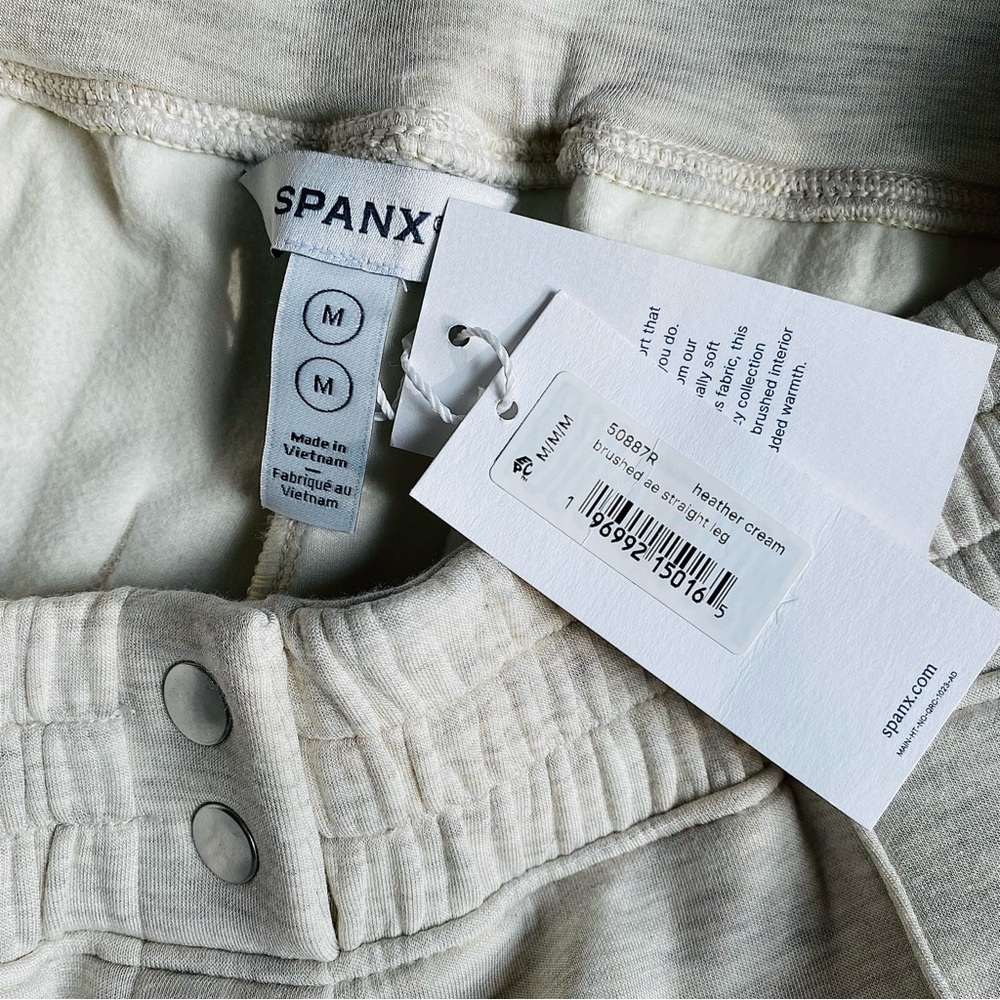 SPANX AIR ESSENTIALS BRUSHED STRAIGHT LEG TRACK PANTS SPRING ATHLEISURE M - Picture 7 of 8